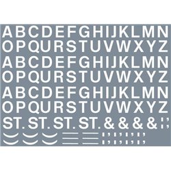 Numeric/alphabet sheet: white BR lettering (6.67mm high)