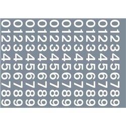 Numeric/alphabet sheet: white BR numbering (6.67mm