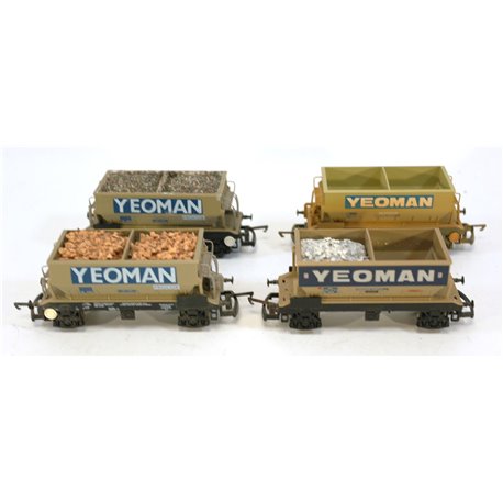 4 X Lima L305638a 50T PGA Aggregate Hopper PR14019 in 'Yeoman' Livery . Used. OO Gauge 