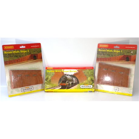 Hornby Skaledale Resin Tunnel Portals and Retaining Walls. Used. OO Gauge 