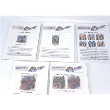 A Selection of Rick Touch Card Buildings. OO Gauge Used 