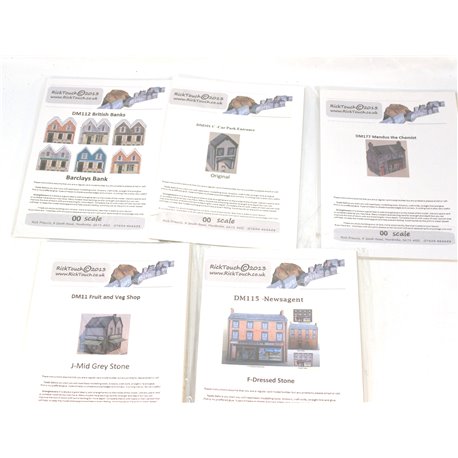 A Selection of Rick Touch Card Buildings. OO Gauge Used 