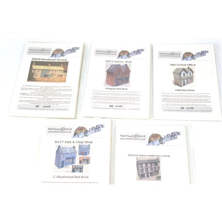 A Selection of Rick Touch Card Buildings. OO Gauge Used 