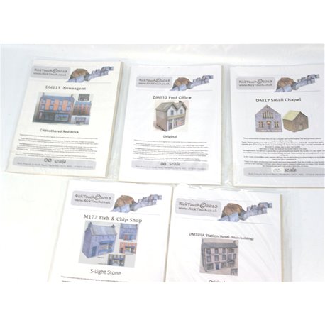 A Selection of Rick Touch Card Buildings.OO Gauge Used 