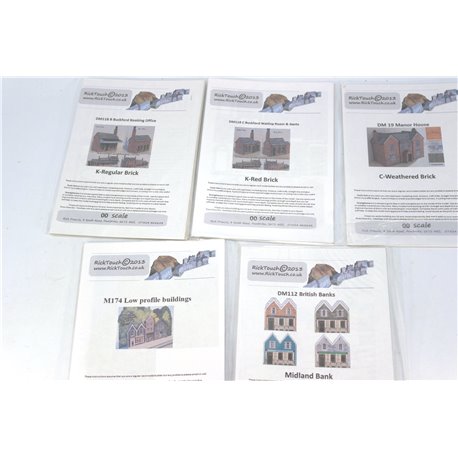 A Selection of Rick Touch Card Buildings. OO Gauge Used 