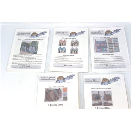 A Selection of Rick Touch Card Buildings. OO Gauge Used 
