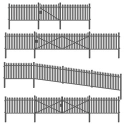 PECO TT GWR Spear Fencing, Gates (6), Ramps (4)