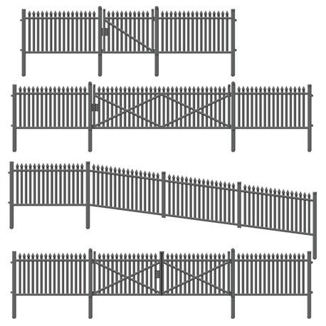 PECO TT GWR Spear Fencing, Gates (6), Ramps (4)