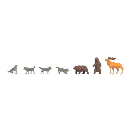 Bears (2) Wolves (4) & Stag Figure Set