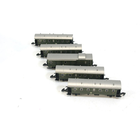 Marklin Mini-Club 87507 Z Gauge "Höllentalbahn" Passenger Car Set. Used Z Gauge