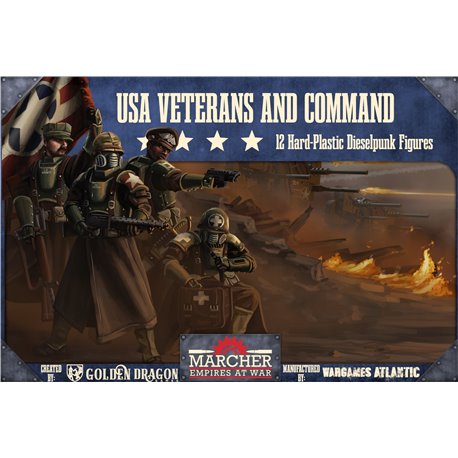 Marcher: USA Veterans and Command figures x12 - 1:56 model kit