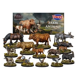 Medieval Farm Animals - 1/56 (28mm) Figures set (x104)