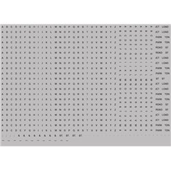 Numeric/alphabet sheet: black BR lettering (1mm high)