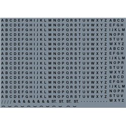 Numeric/alphabet sheet: black BR lettering (2mm high)