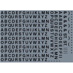 Numeric/alphabet sheet: black BR lettering (4mm high)