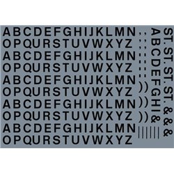 Numeric/alphabet sheet: black BR lettering (5mm high)