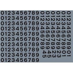Numeric/alphabet sheet: black BR numbering (4mm