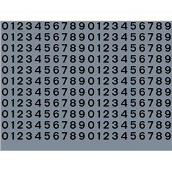 Numeric/alphabet sheet: black BR numbering (6mm