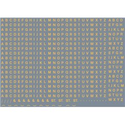Numeric/alphabet sheet: old gold BR lettering (2mm