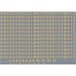 Numeric/alphabet sheet: old gold BR lettering (3mm