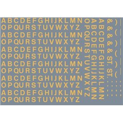 Numeric/alphabet sheet: old gold BR lettering (4mm