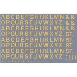 Numeric/alphabet sheet: old gold BR lettering (6mm
