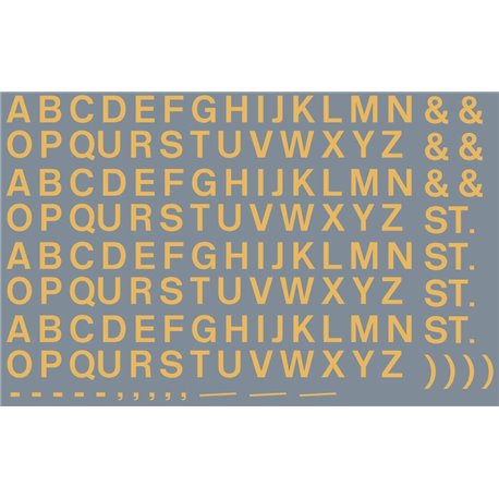 Numeric/alphabet sheet: old gold BR lettering (6mm