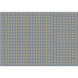 Numeric/alphabet sheet: old gold BR numbering (2mm