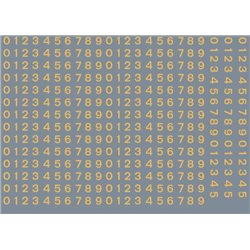Numeric/alphabet sheet: old gold BR numbering (3mm