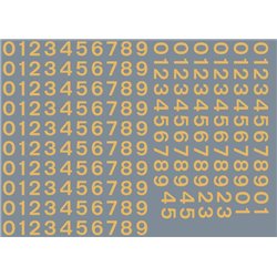 Numeric/alphabet sheet: old gold BR numbering (5mm