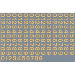 Numeric/alphabet sheet: old gold BR numbering (6mm