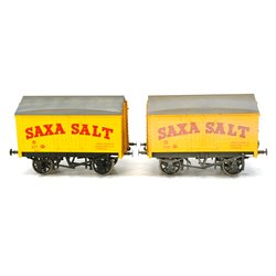 2 x Dapol 7F-018-005 4-wheel salt van "Saxa Salt" - 217 and 210. Used. O Gauge 