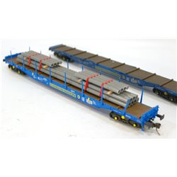 2 x Heljan 5110 Cargowaggon IGA Bogie Flat Blue . Used. OO/HO Gauge 