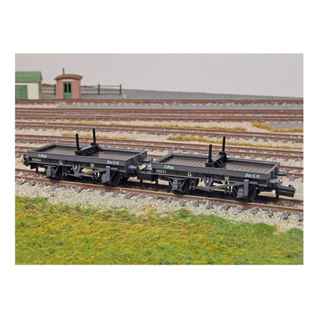 PECO - 4W BOLSTER WAGON TWIN PACK - GWR DARK GREY