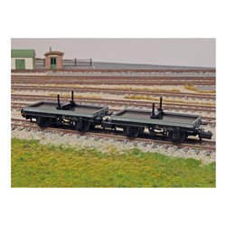 PECO - 4W BOLSTER WAGON TWIN PACK - NE GREY