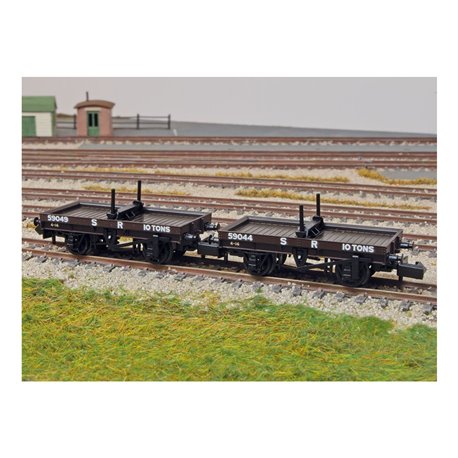 PECO - 4W BOLSTER WAGON TWIN PACK - SR BROWN