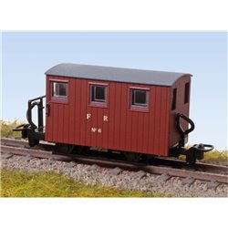 OO-9 - FR Quarryman Brake Van, Brown, No.6, Single Balcony