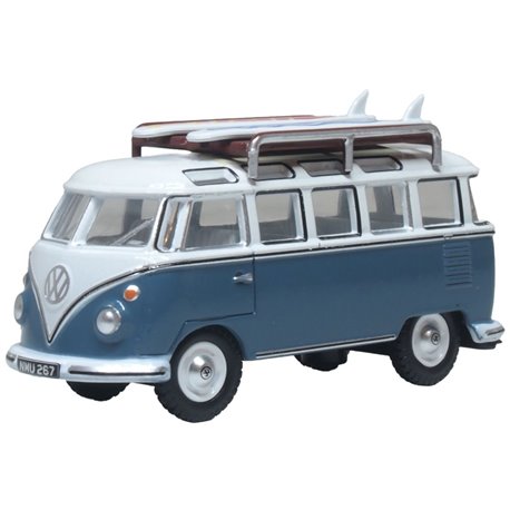 VW T1 Samba Bus/Surfboards Gulf Blue/White