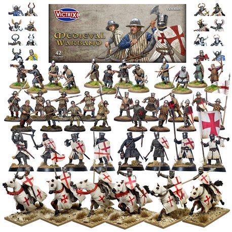 Medieval Warband - 1/56 (28mm) Figures set (x42)