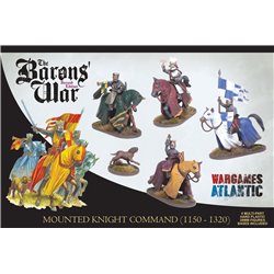 Mounted Knight Command (1150 - 1320) - 1/56 (28mm) Figures set (x4)