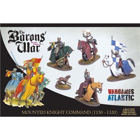 Mounted Knight Command (1150 - 1320) - 1/56 (28mm) Figures set (x4)