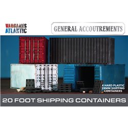 20 Foot Shipping Containers - 1/56 (28mm) plastic kits (x4)