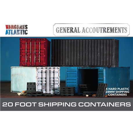 20 Foot Shipping Containers - 1/56 (28mm) plastic kits (x4)