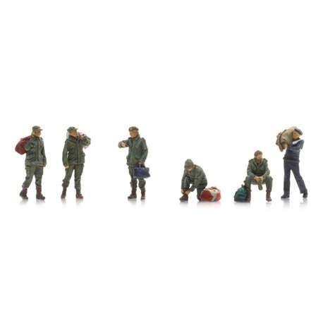 Conscripts on Leave Awaiting Train (6x)