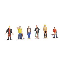 6x Construction Workers figures (painted)