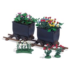 2 Tipper Wagons With Flowers