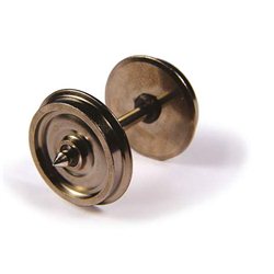 Brass turned coach disc wheels on 10 metal axles