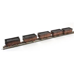 Set of 5 steel mineral wagon BR bauxite - weathered